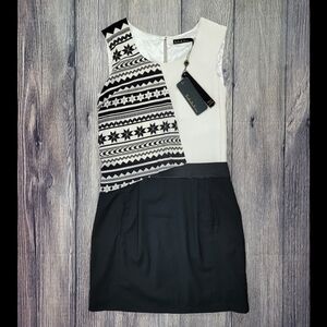 B+ab NWT Silk Geo Print Color Block Mini Dress